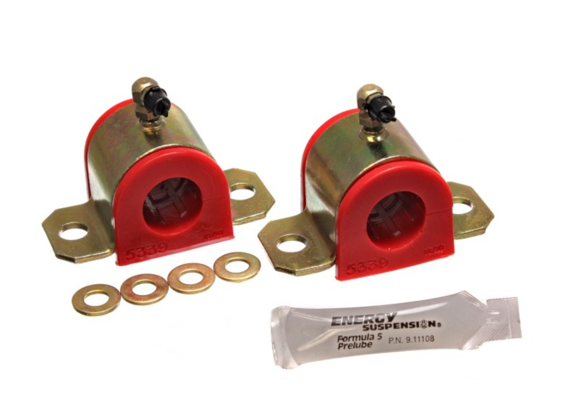 Picture of Energy Suspension 03-06 Toyota Corolla-Matrix Red 24mm Front Sway Bar Bushing Set Greaseable Frame
