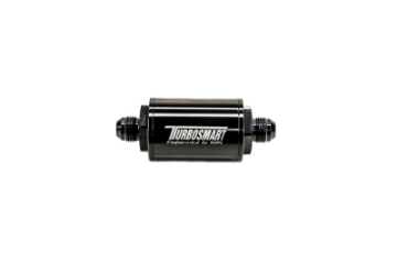 Picture of Turbosmart FPR Billet Inline Fuel Filter 1-75in OD 3-825in Length AN-10 Male Inlet - Black