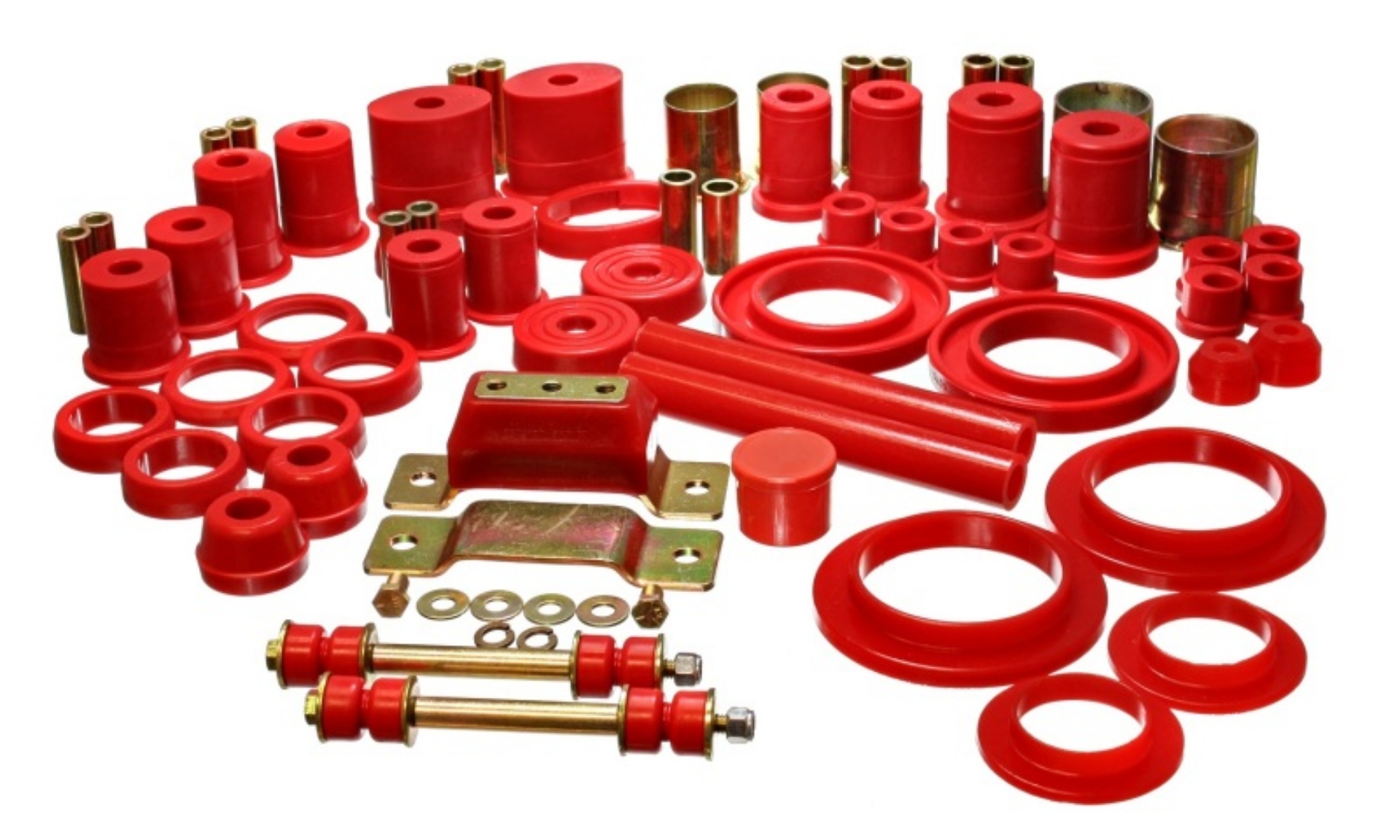 Picture of Energy Suspension 94-95 Ford Mustang Red Hyper-flex Master Bushing Set w- V-8