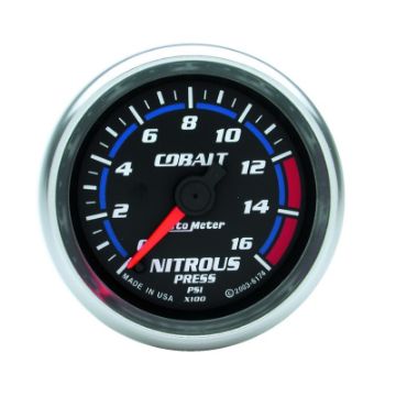 Picture of Autometer 2-1-6in Cobalt Nitrous Pressure Gauge 0-1600PSI Digital Steppe Motor
