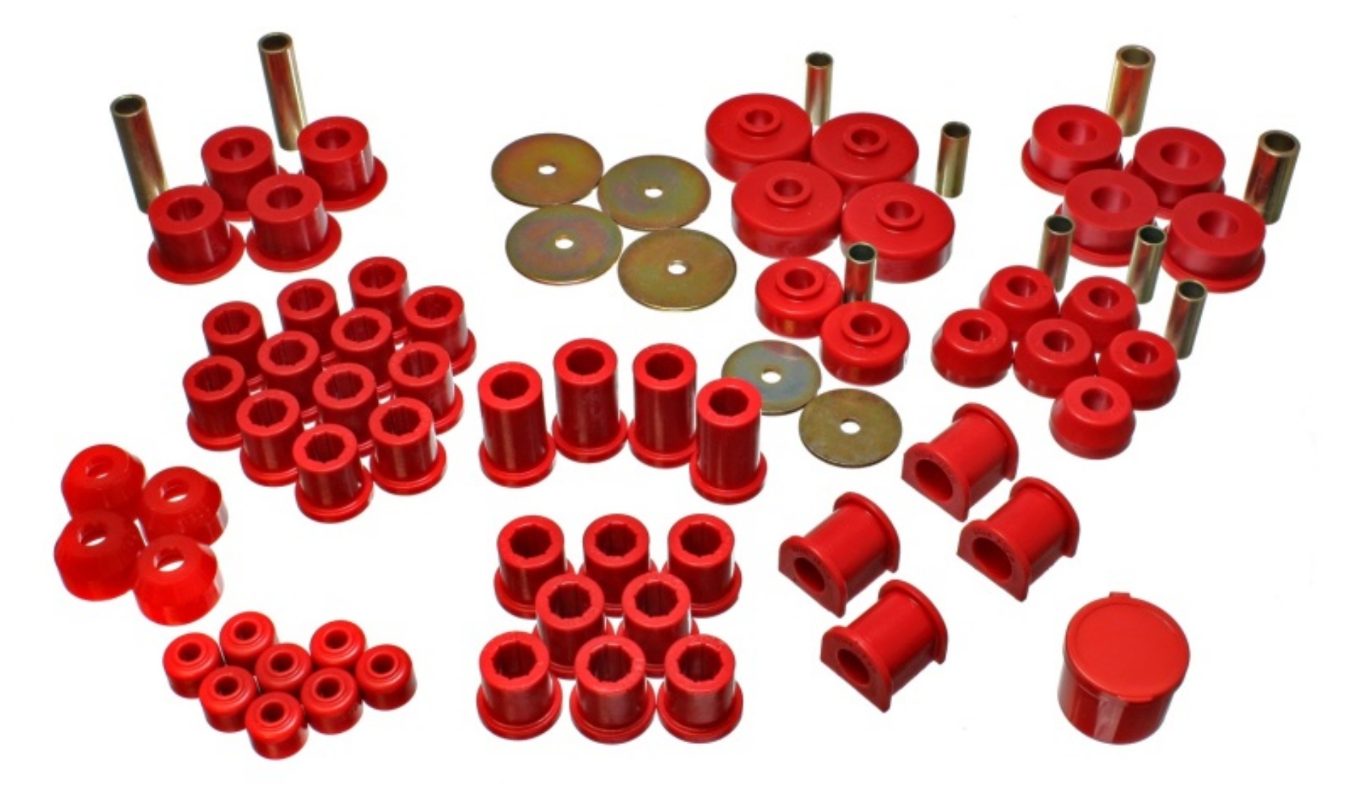 Picture of Energy Suspension 79-85 Toyota 4WD Pickup Except T-100 & Tundra  Red Hyper-Flex Master Bushing Set