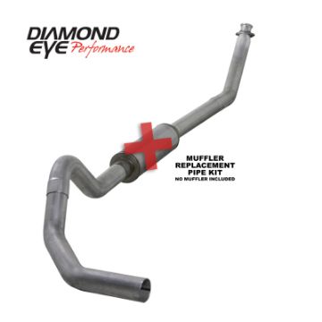 Picture of Diamond Eye KIT 4in Turbo Back MFLR RPLCMENT PIPE SGL AL: 98-5 - 02 DODGE CUMMINS 5-9L