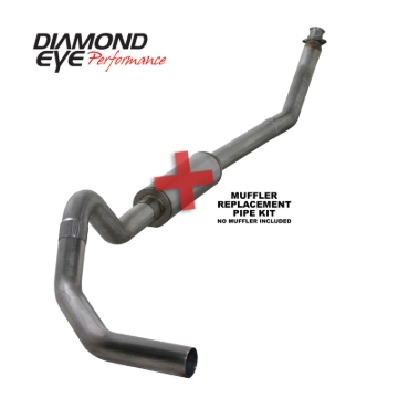Picture of Diamond Eye KIT 4in Turbo Back MFLR RPLCMENT PIPE SGL SS: 98-5-02 DODGE CUMMINS 5-9L