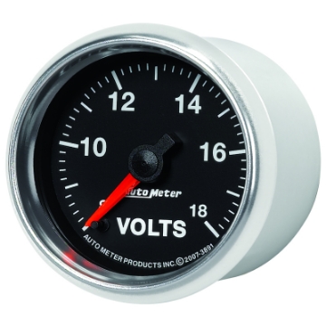 Picture of Autometer GS Series 2-1-16in Voltmeter 18V Electrical Gauge Full Sweep