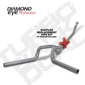Picture of Diamond Eye KIT 4in Turbo Back MFLR RPLCMENT PIPE DUAL AL: 94-02 DODGE CUMMINS 5-9L