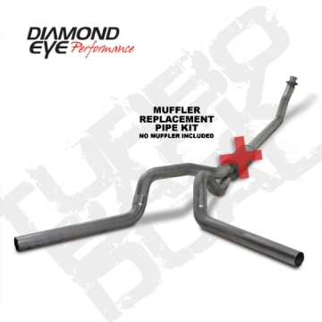 Picture of Diamond Eye KIT 4in Turbo Back MFLR RPLCMENT PIPE DUAL SS: 94-02 DODGE CUMMINS 5-9L
