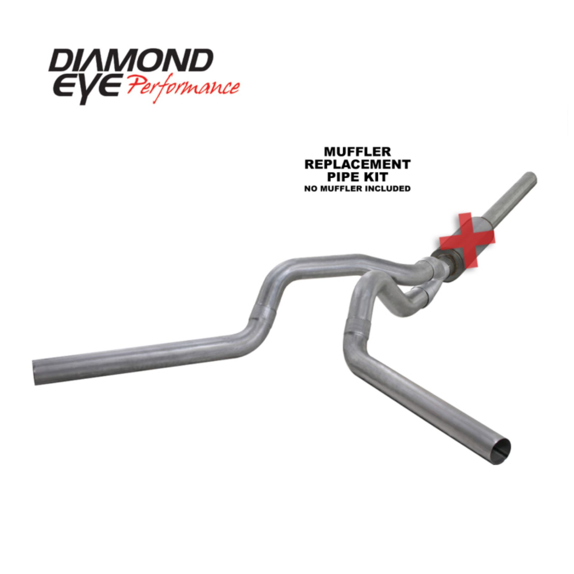 Picture of Diamond Eye KIT 4in Catback MFLR RPLCMENT PIPE DUAL AL: 2004-5-2007-5 DODGE CUMMINS 600