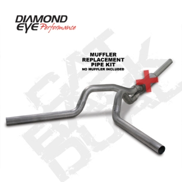 Picture of Diamond Eye KIT 4in Catback MFLR RPLCMENT PIPE DUAL SS: 2004-5-2007-5 DODGE CUMMINS 600