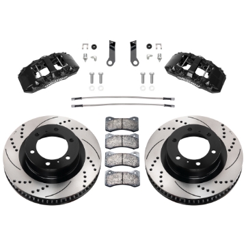 Picture of Wilwood 15-21 Toyota 4Runner Aero6-DM Black Front Brake Kit - Drilled & Slotted