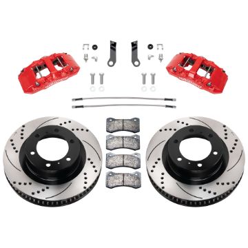 Picture of Wilwood 15-21 Toyota 4Runner Aero6-DM Red Front Brake Kit - Drilled & Slotted