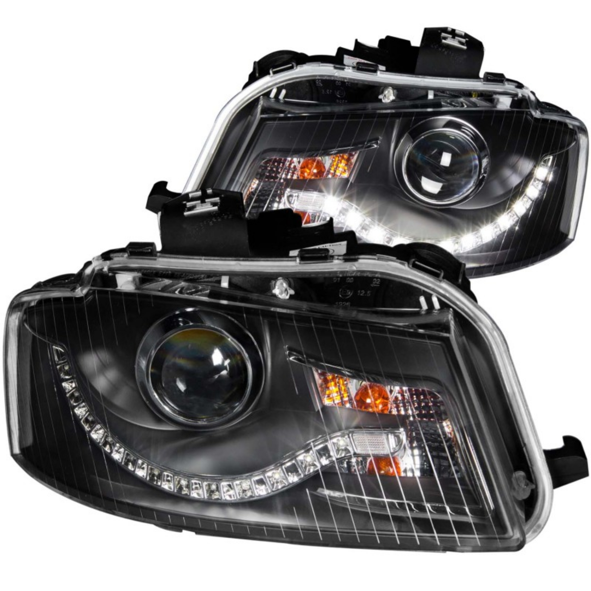 Picture of ANZO 2006-2008 Audi A3 Projector Headlights Black (R8 LED Style)