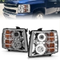 Picture of ANZO 2007-2013 Chevrolet Silverado 1500 Projector Headlights w- Halo Chrome