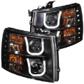 Picture of ANZO 2007-2013 Chevrolet Silverado 1500 Projector Headlights w- U-Bar Black