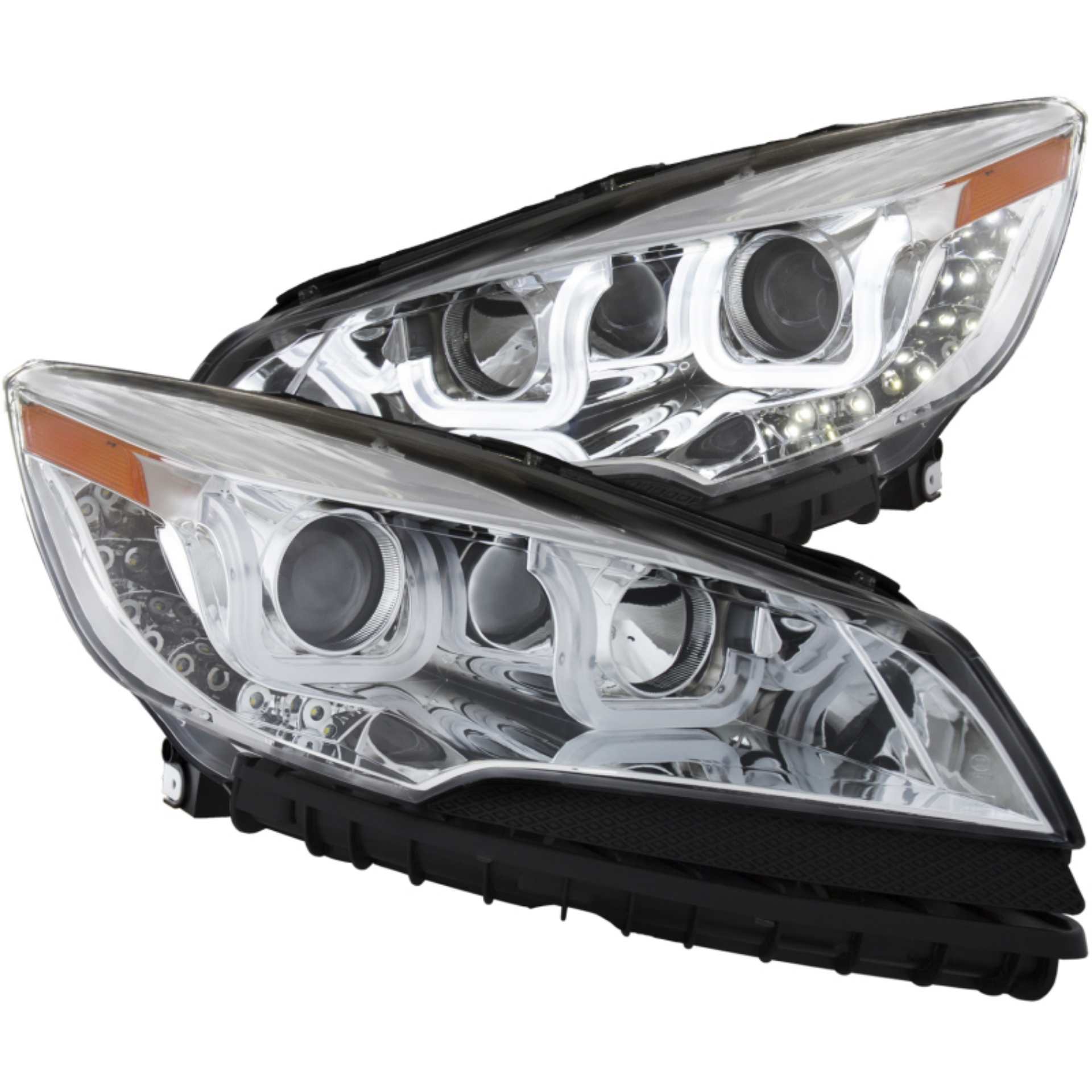 Picture of ANZO 2013-2015 Ford Escape Projector Headlights w- U-Bar Chrome