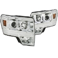 Picture of ANZO 2009-2014 Ford F-150 Projector Headlights w- U-Bar Chrome Amber HID TYPE WITHOUT HID KIT