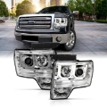 Picture of ANZO 2009-2014 Ford F-150 Projector Headlights w- U-Bar Chrome Amber HID TYPE WITHOUT HID KIT