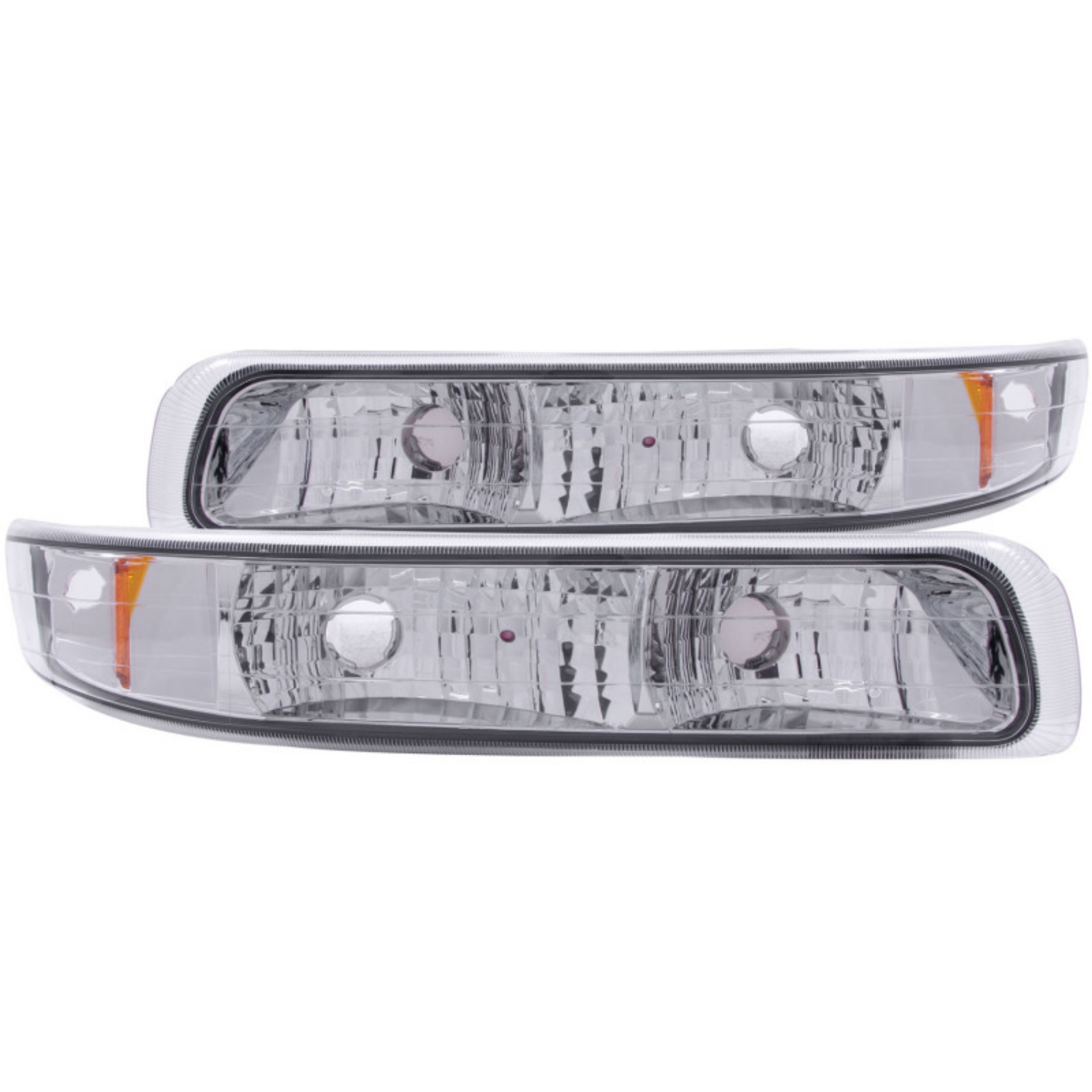 Picture of ANZO 1999-2002 Chevrolet Silverado 1500 Euro Parking Lights Chrome w- Amber Reflector