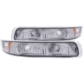 Picture of ANZO 1999-2002 Chevrolet Silverado 1500 Euro Parking Lights Chrome w- Amber Reflector