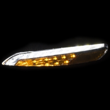 Picture of ANZO 2014-2016 Jeep Cherokee LED Parking Lights Chrome w- Amber Reflector