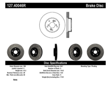Picture of StopTech Nissan 370Z - 01-03 Acura CL - 06 EL - 04-09 TSX - 03-07 Honda Accord Coupe M-T - 05-08 Se