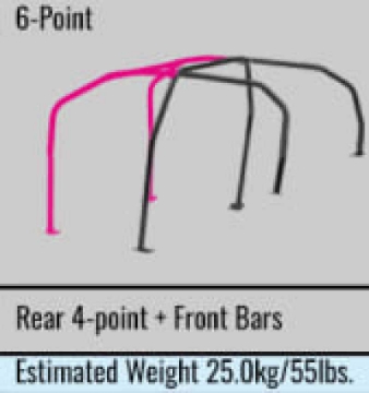 Picture of Cusco Safety 21 4-5-Pssgr 6-Point DASH-THROUGH BLK Roll Cage Subaru STi GRB 08-14 S-O-No Cancel