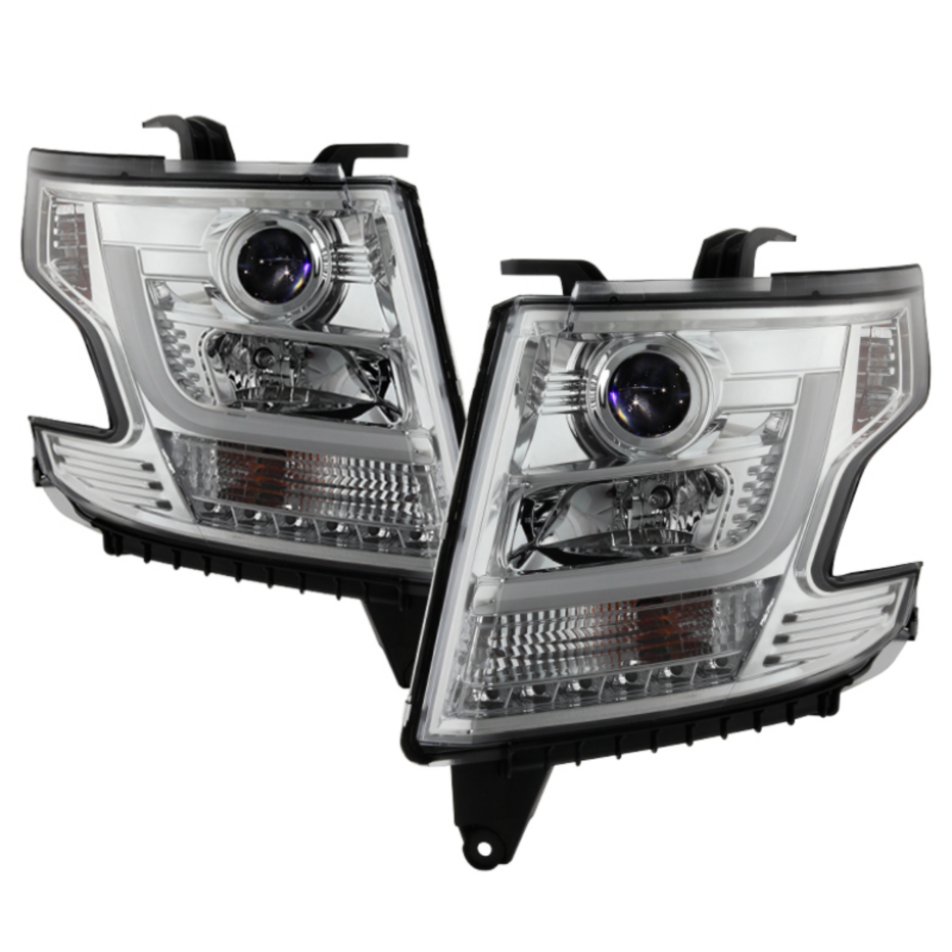 Picture of Spyder Chevy Tahoe - Suburban 2015 -2016 Projector Headlights - DRL LED - Chrome PRO-YD-CTA15-DRL-C