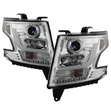 Picture of Spyder Chevy Tahoe - Suburban 2015 -2016 Projector Headlights - DRL LED - Chrome PRO-YD-CTA15-DRL-C