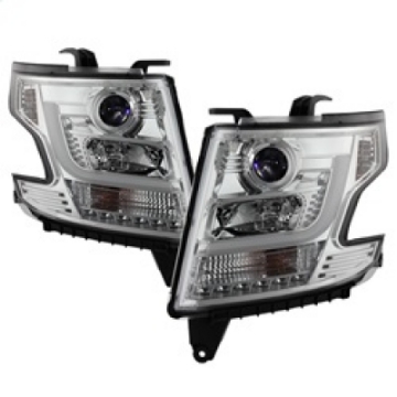Picture of Spyder Chevy Tahoe - Suburban 2015 -2016 Projector Headlights - DRL LED - Chrome PRO-YD-CTA15-DRL-C