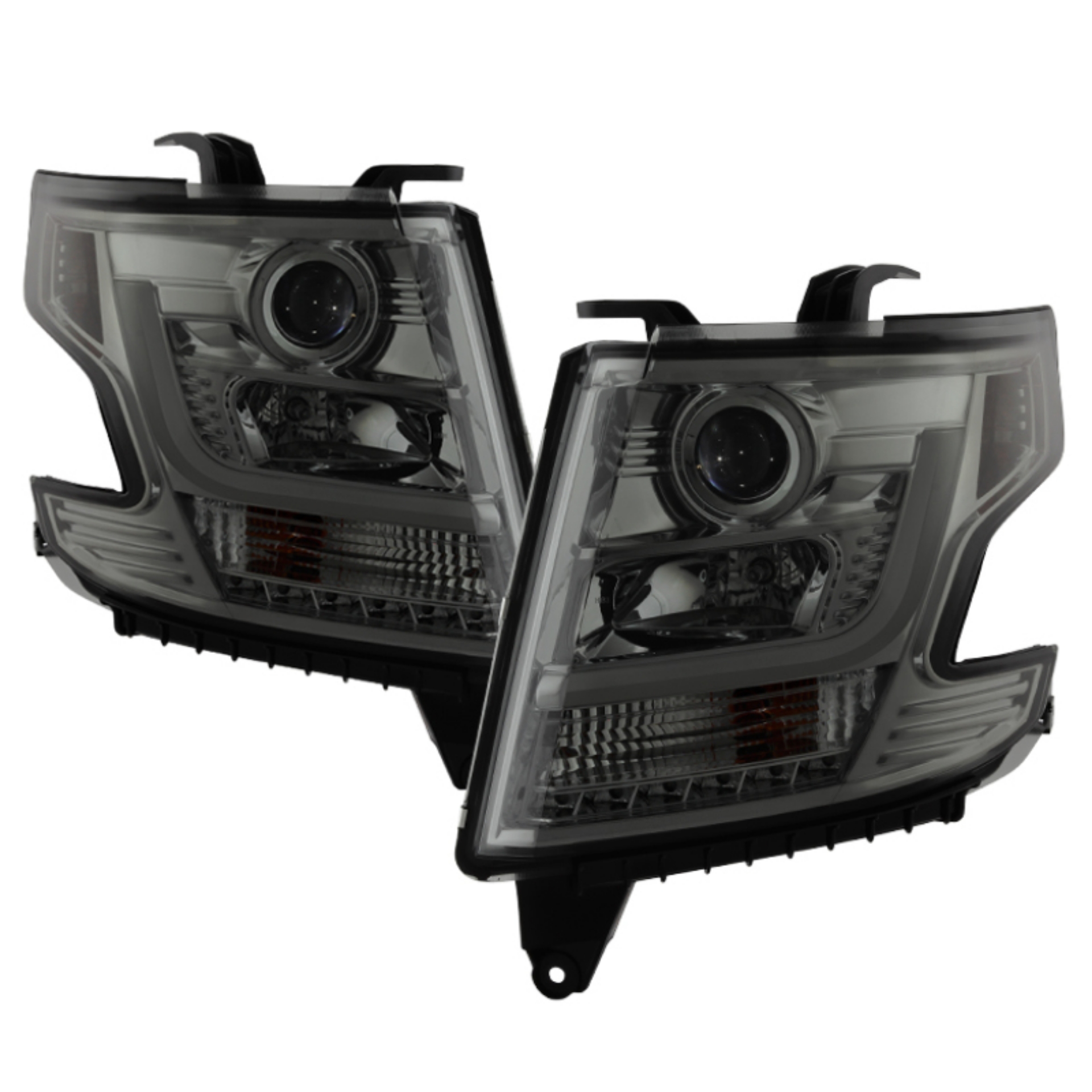 Picture of Spyder Chevy Tahoe - Suburban 2015 -2016 Projector Headlights - DRL LED - Smoke PRO-YD-CTA15-DRL-SM