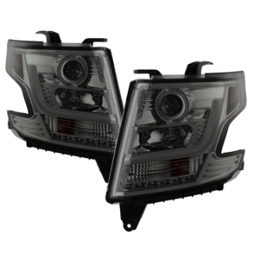 Picture of Spyder Chevy Tahoe - Suburban 2015 -2016 Projector Headlights - DRL LED - Smoke PRO-YD-CTA15-DRL-SM