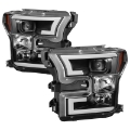 Picture of Spyder Ford F150 2015-2017 Projector Headlights - Light Bar DRL LED - Black PRO-YD-FF15015-LBDRL-BK