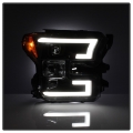 Picture of Spyder Ford F150 2015-2017 Projector Headlights - Light Bar DRL LED - Black PRO-YD-FF15015-LBDRL-BK