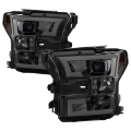 Picture of Spyder Ford F150 2015-2017 Projector Headlights - Light Bar DRL LED - Smoke PRO-YD-FF15015-LBDRL-SM