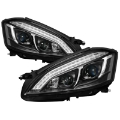 Picture of Spyder Mercedes W221 S Class 07-09 Headlights - HID Model Only - Black PRO-YD-MBW22107-HID-DRL-BK