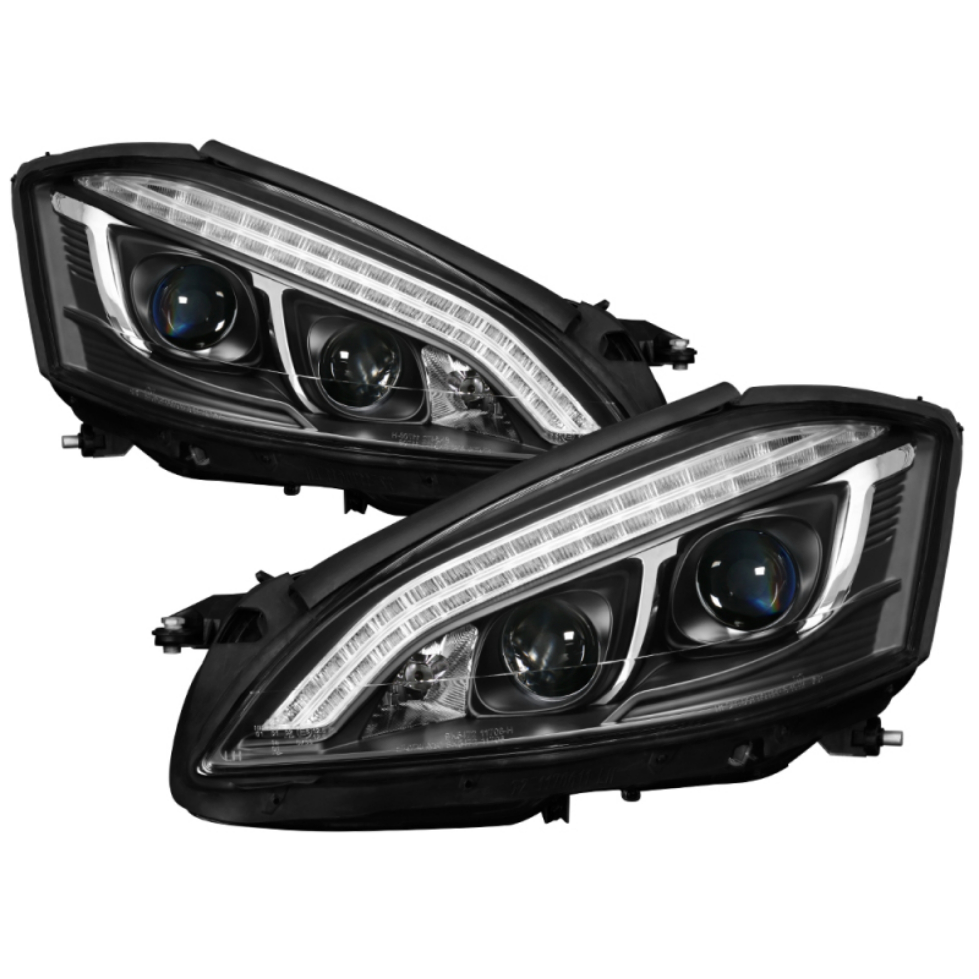 Picture of Spyder Mercedes W221 S Class 07-09 Headlights - HID Model Only - Black PRO-YD-MBW22107-HID-DRL-BK
