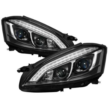 Picture of Spyder Mercedes W221 S Class 07-09 Headlights - HID Model Only - Black PRO-YD-MBW22107-HID-DRL-BK