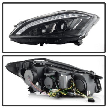 Picture of Spyder Mercedes W221 S Class 07-09 Headlights - HID Model Only - Black PRO-YD-MBW22107-HID-DRL-BK