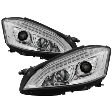 Picture of Spyder Mercedes W221 S Class 07-09 Headlights - HID Model Only - Chrome PRO-YD-MBW22107-HID-DRL-C