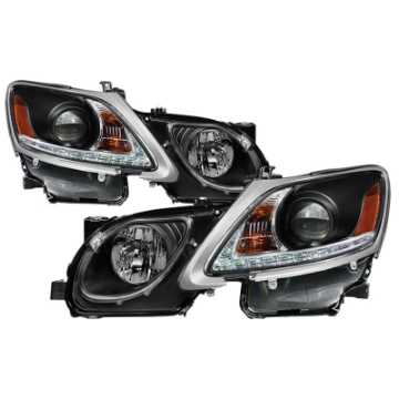 Picture of Spyder Lexus GS 300 - 350 - 450 06-11 Headlights - HID Model Only - Black PRO-YD-LG06-HID-DRL-BK
