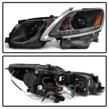Picture of Spyder Lexus GS 300 - 350 - 450 06-11 Headlights - HID Model Only - Black PRO-YD-LG06-HID-DRL-BK