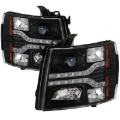 Picture of Spyder Chevy Silverado 1500 07-13 V2 Projector Headlights - LED DRL - Black PRO-YD-CS07V2-DRL-BK