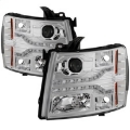 Picture of Spyder Chevy Silverado 1500 07-13 V2 Projector Headlights - LED DRL - Chrome PRO-YD-CS07V2-DRL-C