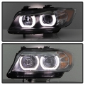 Picture of Spyder BMW E90 3-Series 06-08 4DR V2 Headlights - HID Only - Black PRO-YD-BMWE9005V2-HID-DRL-BK
