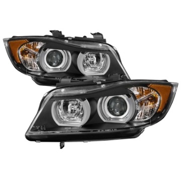 Picture of Spyder BMW E90 3-Series 06-08 4DR Headlights - AFS HID Only - Black PRO-YD-BMWE9005V2-AFSHID-BK