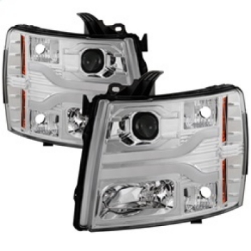 Picture of Spyder Chevy Silverado 1500 07-13 Version 3 Projector Headlights - Chrome PRO-YD-CS07V3-LBDRL-C