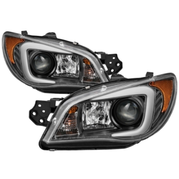 Picture of Spyder Subaru WRX 2006-2007 Projector Headlights - Halogen Only - Black PRO-YD-SWRX06-LBDRL-BK