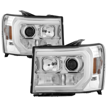 Picture of Spyder GMC Sierra 1500-2500-3500 07-13 V2 Projector Headlights - Chrome PRO-YD-GS07V2-LBDRL-C