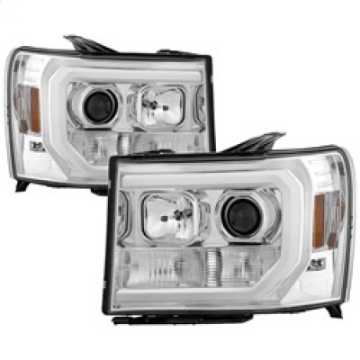 Picture of Spyder GMC Sierra 1500-2500-3500 07-13 V2 Projector Headlights - Chrome PRO-YD-GS07V2-LBDRL-C