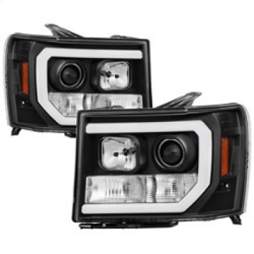 Picture of Spyder GMC Sierra 1500-2500-3500 07-13 V2 Projector Headlights- Black PRO-YD-GS07V2-LBDRL-BK