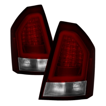 Picture of Spyder Chrysler 300 05-07 V2 Light Bar LED Tail Lights - Red Clear ALT-YD-CHR305V2-LED-RC